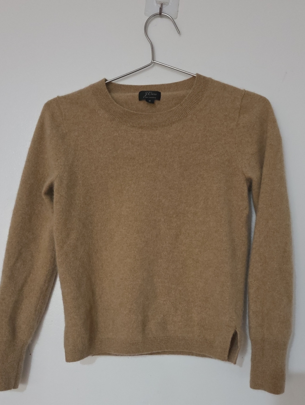 J. Crew Camel Crewneck 100% Cashmere Sweater